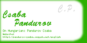 csaba pandurov business card